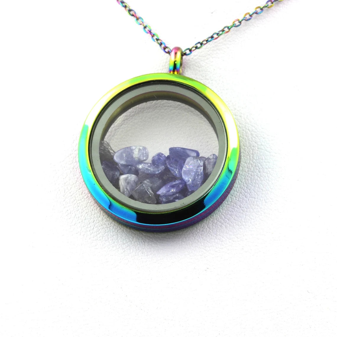 Collier Tanzanite brut modèle multicolore