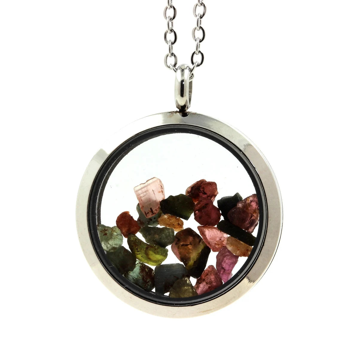 Collier Tourmaline multicolore modèle Médaillon