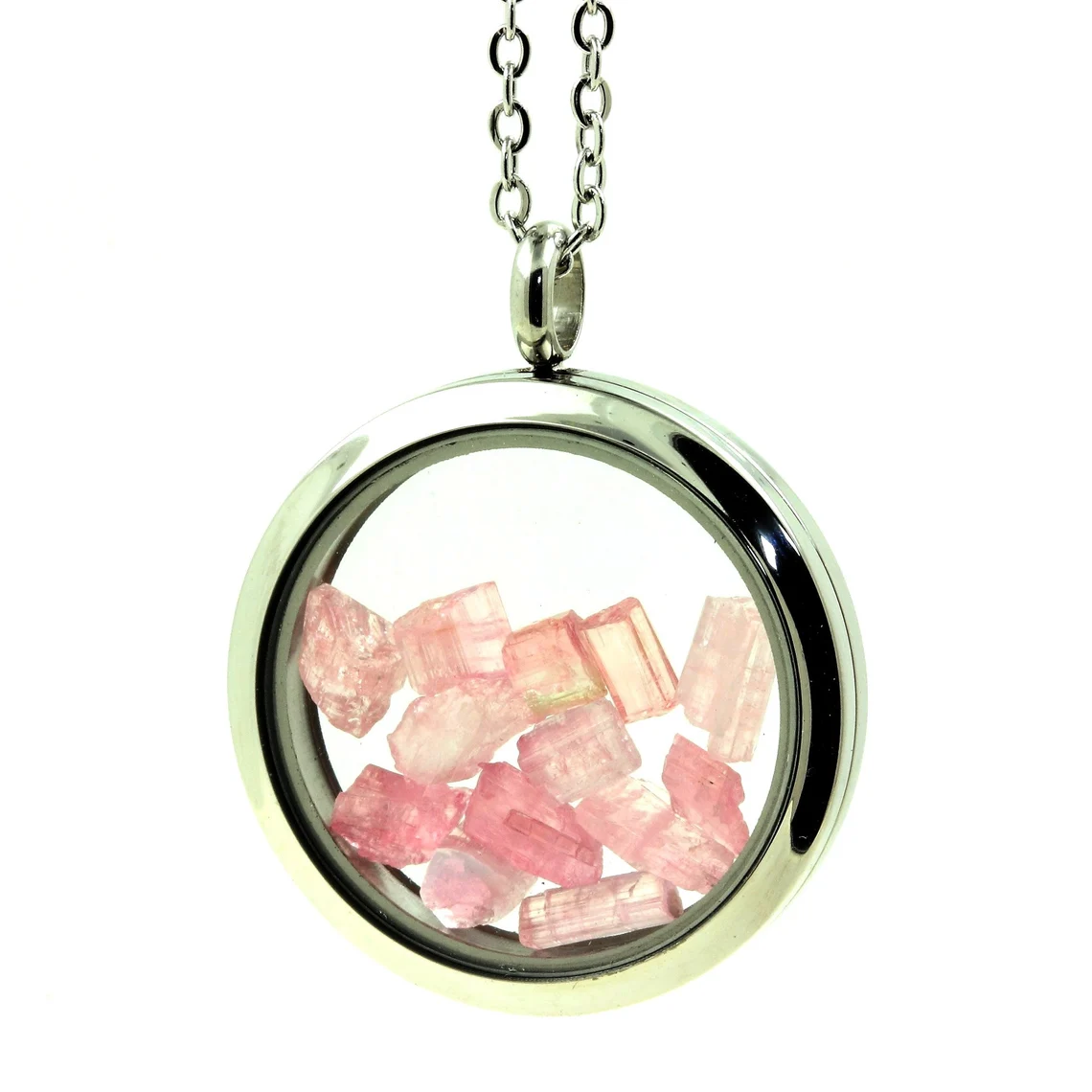 Collier Tourmaline rose Modèle Médaillon