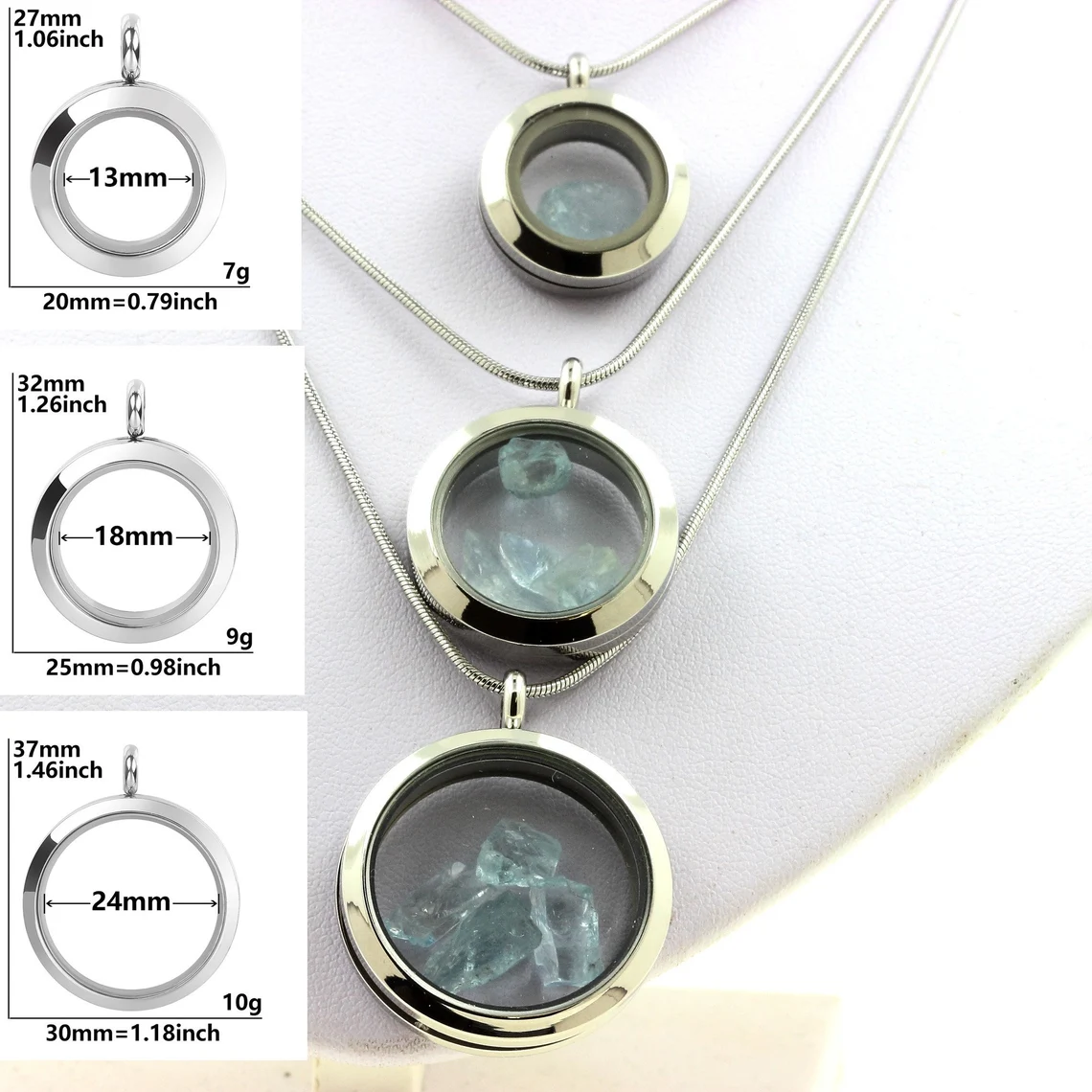 Collier Aigue-Marine modèle Médaillon