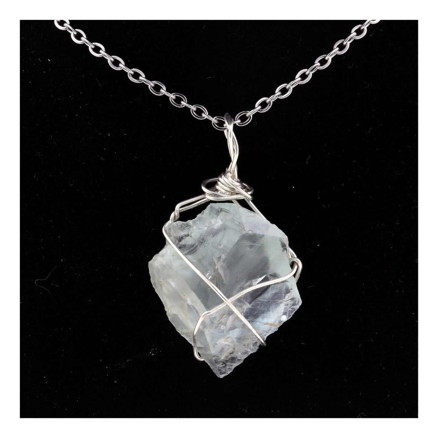 Collier Fluorite verte brut