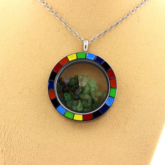 Collier Grenat Tsavorite naturels modèle Arc-en-ciel