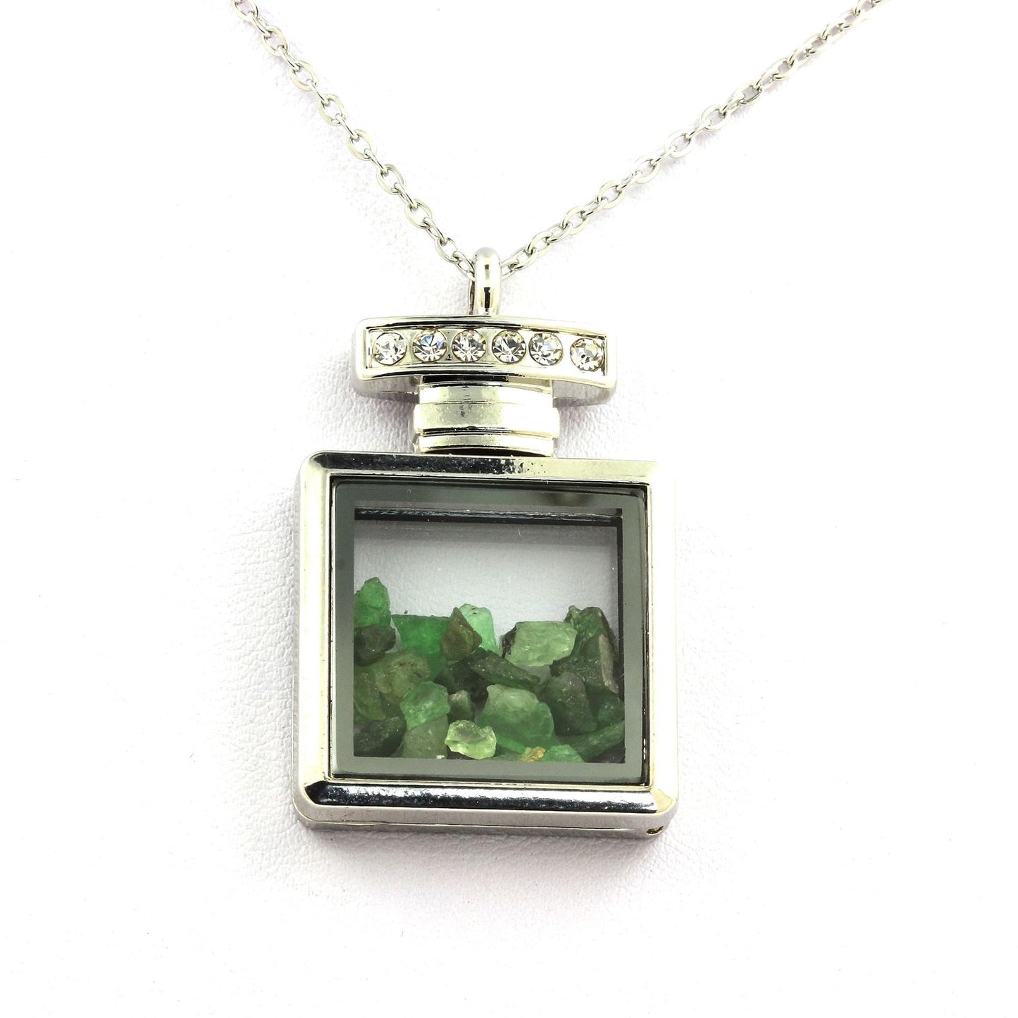 Collier Grenat Tsavorite naturels modèle flacon