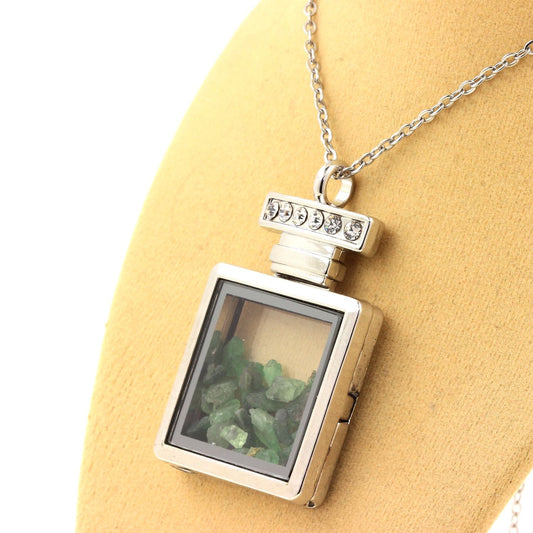 Collier Grenat Tsavorite naturels modèle flacon