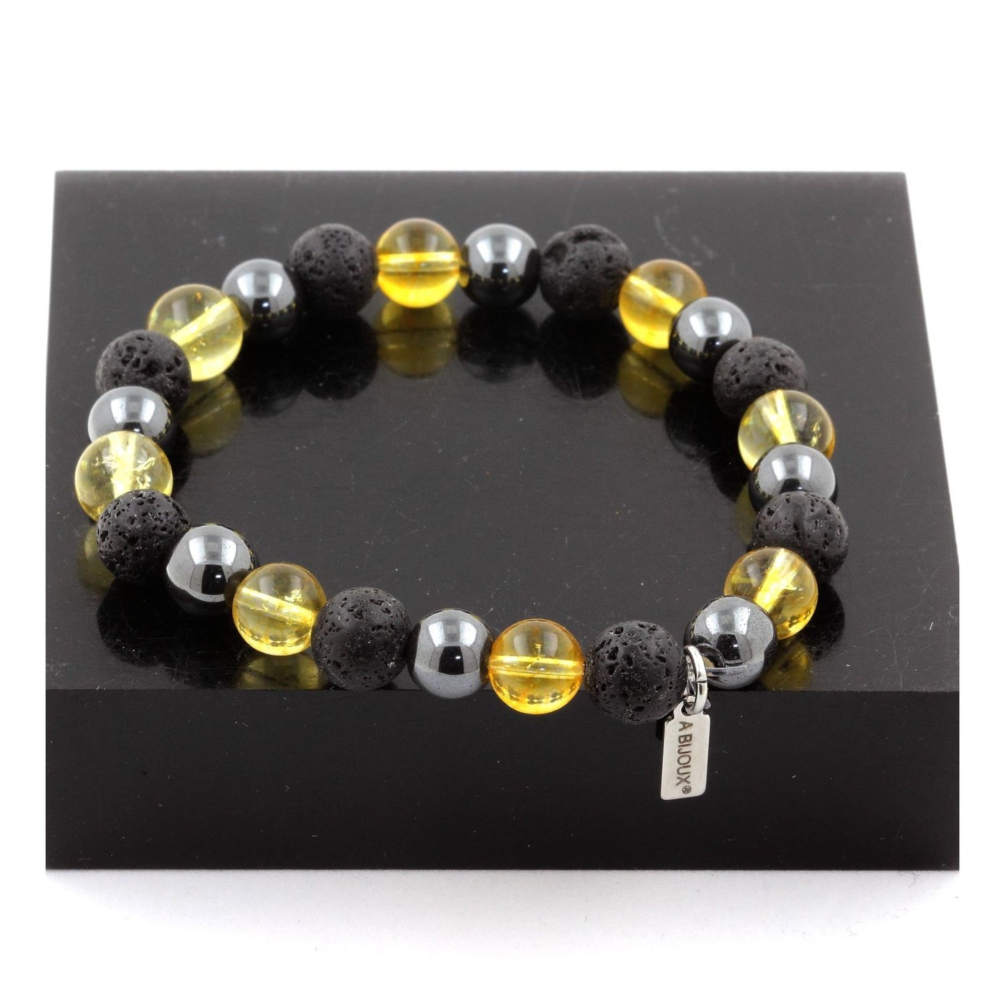 Hématite + Citrine + Lave Bracelet Perles