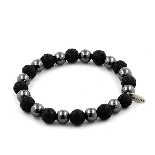 Hématite + Lave Bracelet Perles