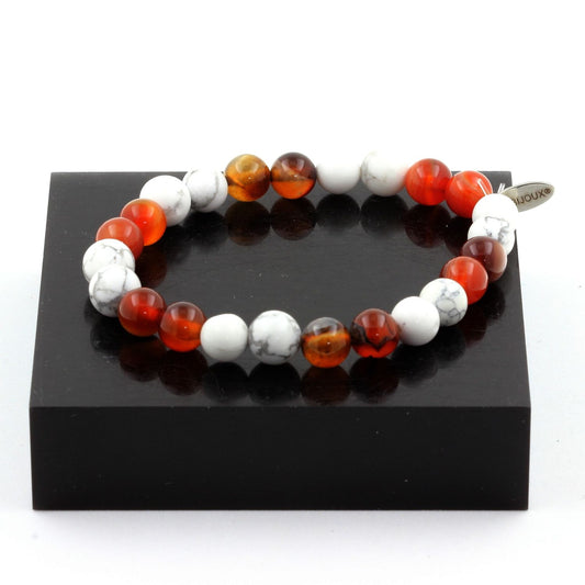 Howlite + Agate rubanée Bracelet Perles