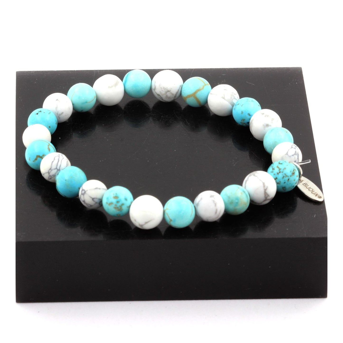 Howlite + Turquoise Bracelet Perles
