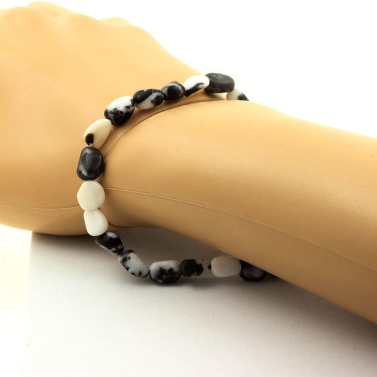 Jaspe zèbre du Brésil. Bracelet Perles naturelles