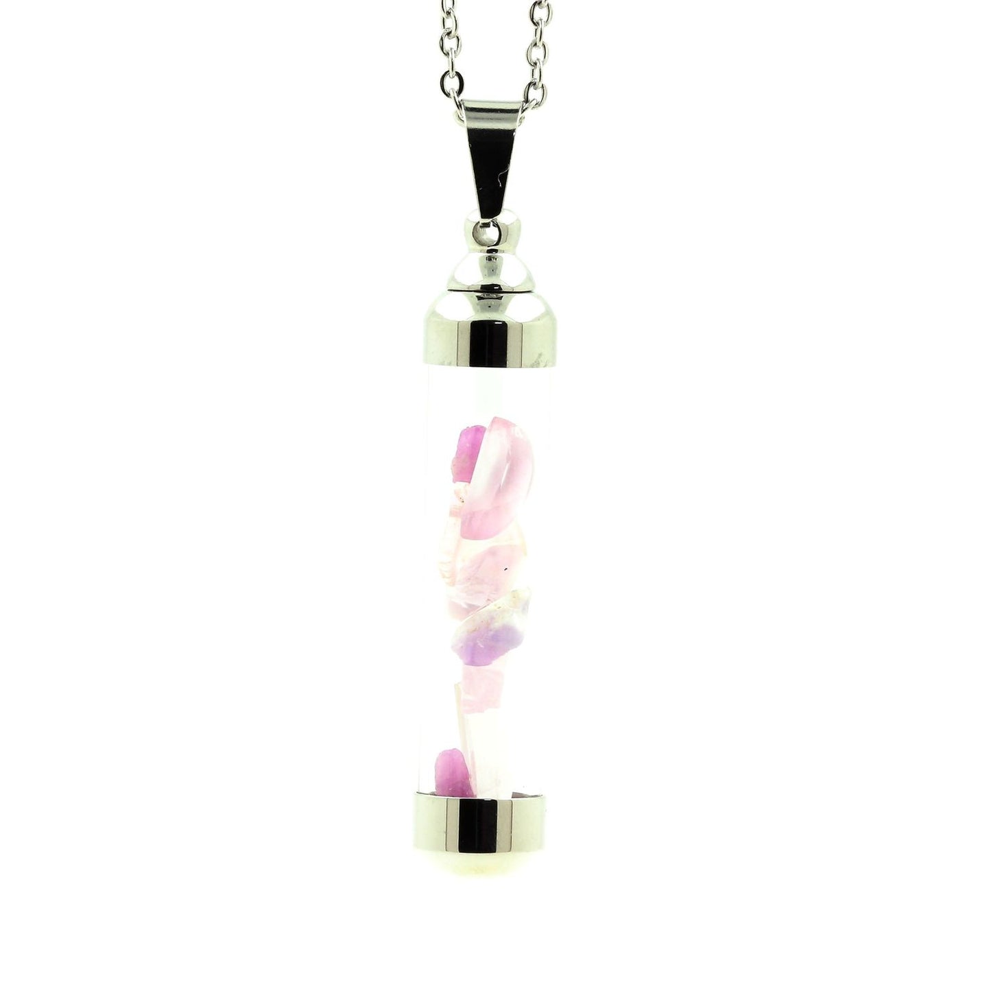 Collier Kunzite brut modèle tube 50 mm