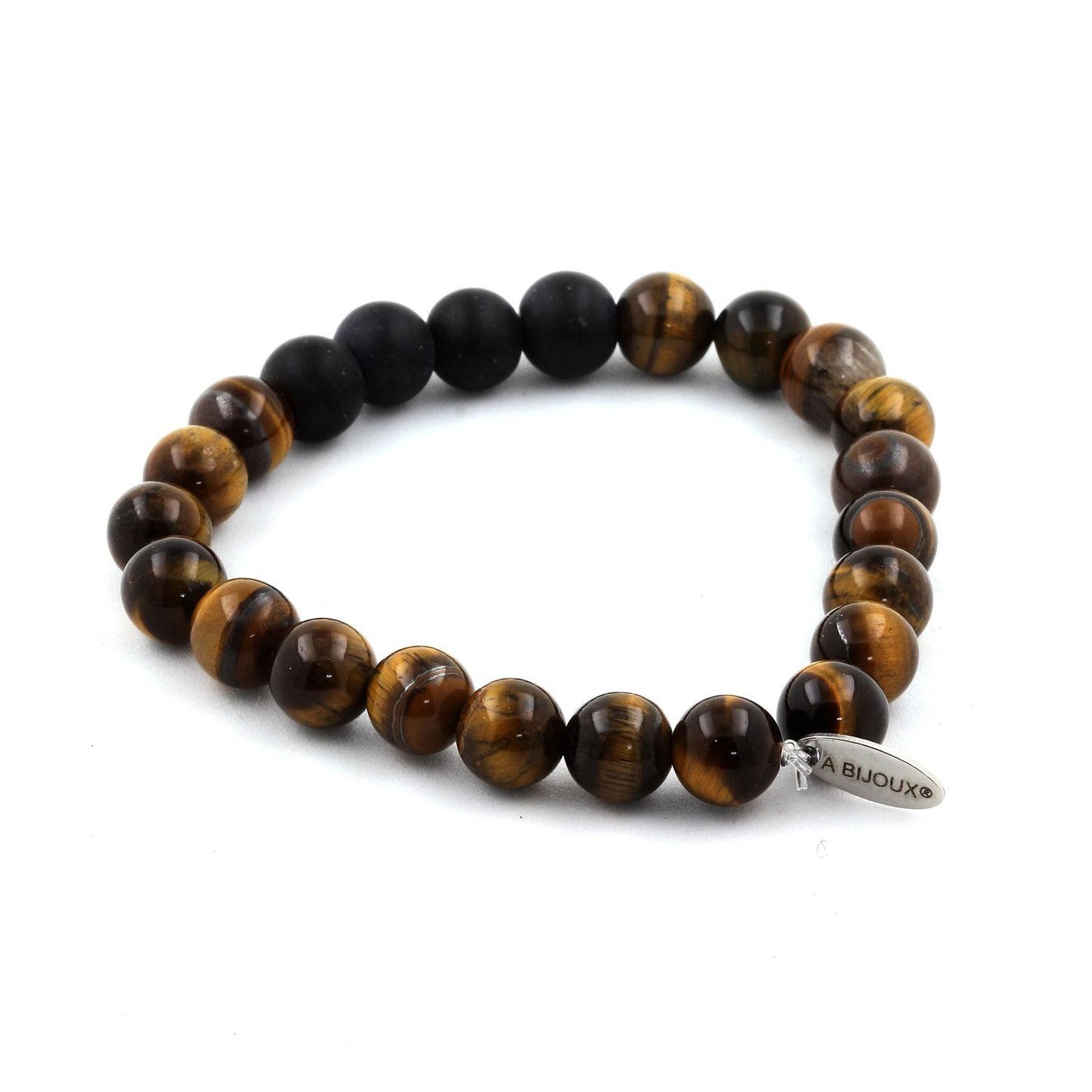 Oeil de Tigre + Onyx noir mat Bracelet Perles