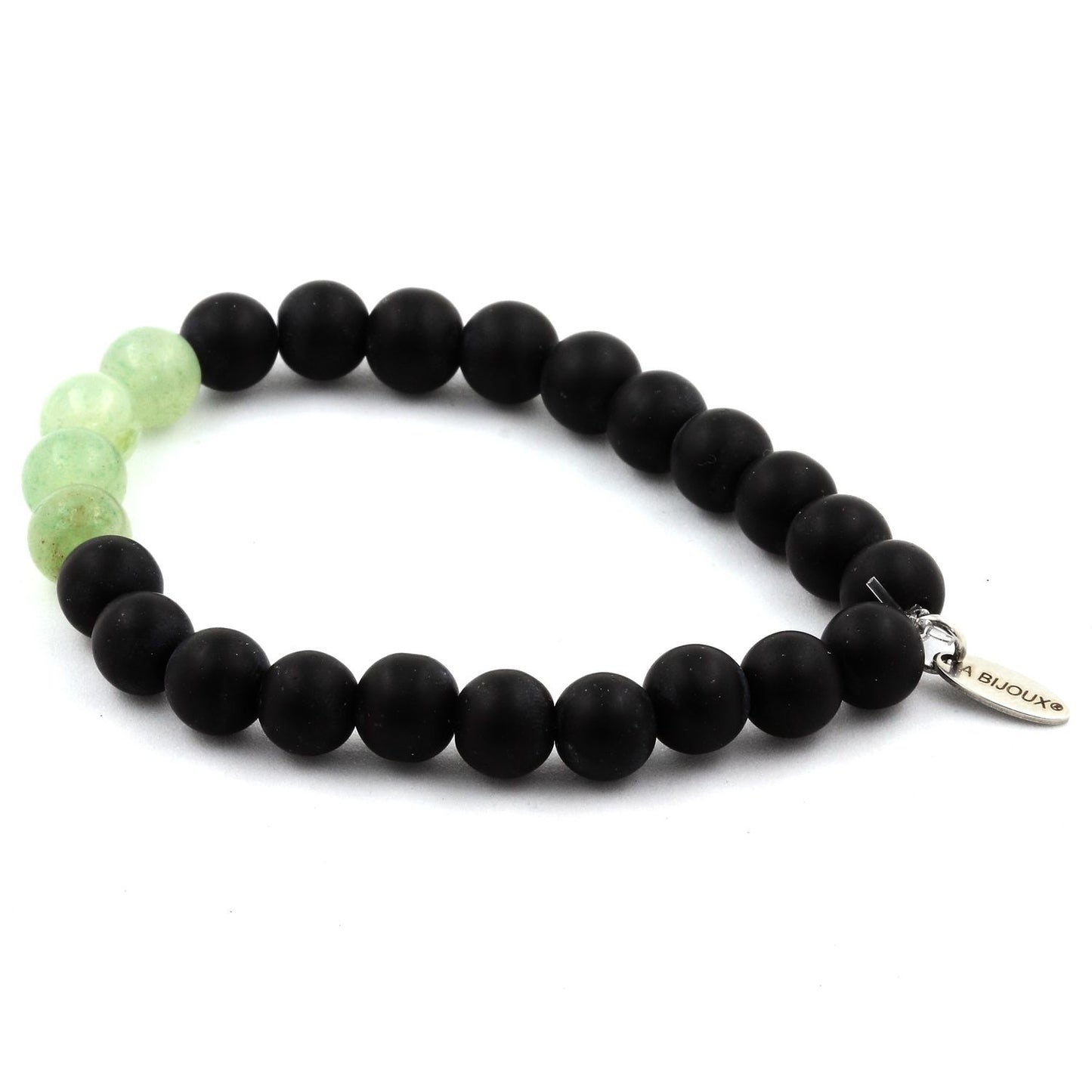 Onyx noir mat + Aventurine Bracelet Perles