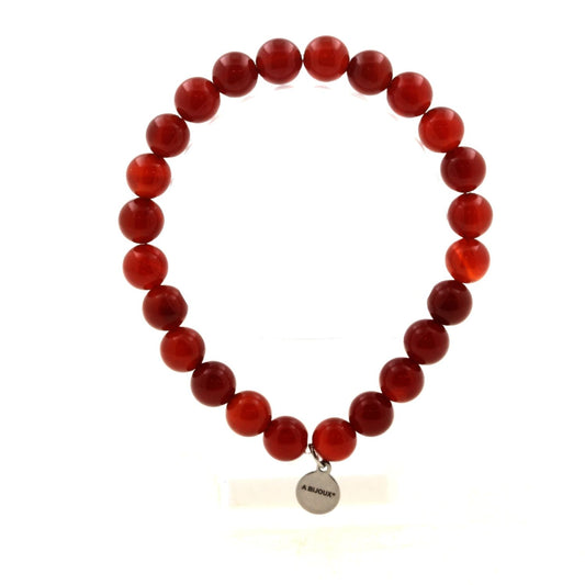 Agate rouge. Bracelet en Perles naturelles