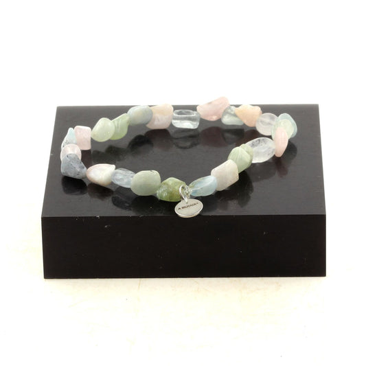 Perles Béryl Morganite du Brésil. Bracelet en Perles naturelles