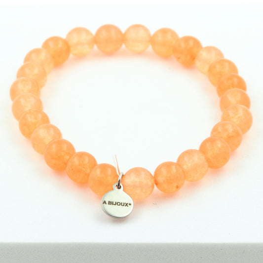 Perles Calcédoine orange. Bracelet en Perles naturelles