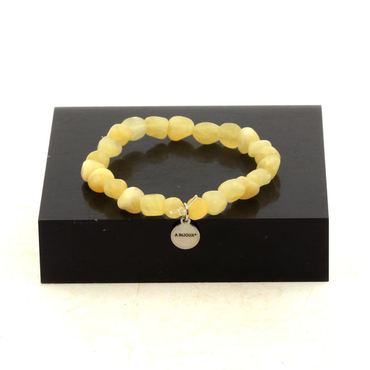 Perles Calcite jaune du Royaume-Uni. Bracelet en Perles naturelles