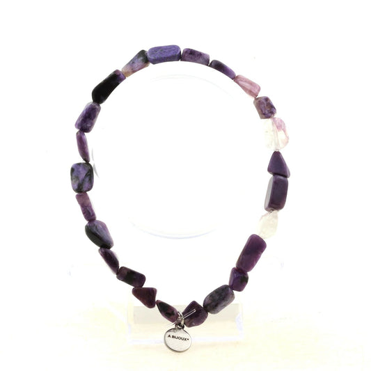 Perles Charoite de Russie. Bracelet en Perles naturelles