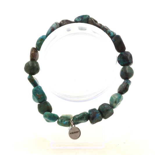 Chrysocolle des USA. Bracelet en Perles naturelles