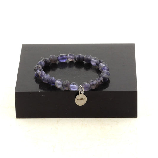 Perles Cordierite Iolite de Madagascar. Bracelet en Perles naturelles