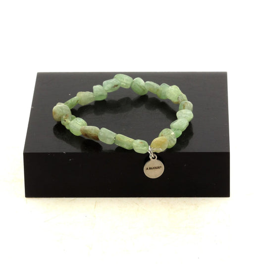 Perles Cyanite verte du Brésil. Bracelet en Perles naturelles