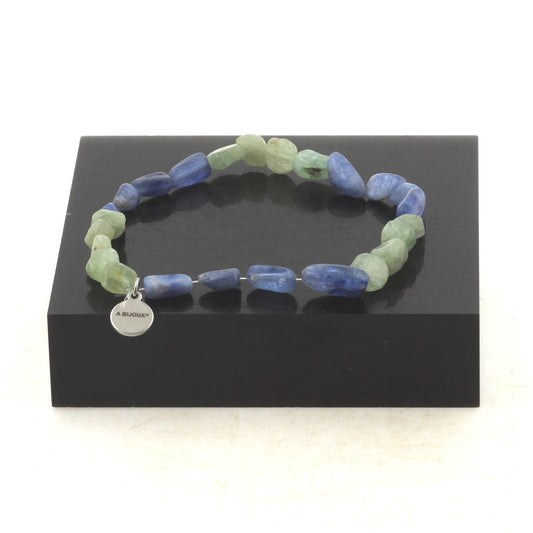 Perles Cyanite verte du Brésil + Cyanite bleu du Brésil. Bracelet en Perles naturelles