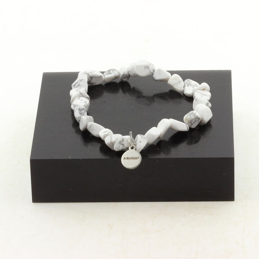 Howlite des USA. Bracelet en Perles naturelles