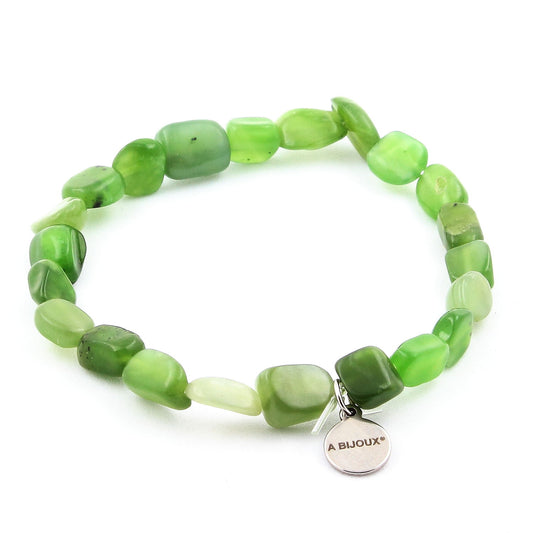 Jade néphrite de Sibérie (Russie). Bracelet en Perles naturelles