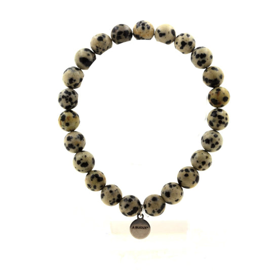Perles Jaspe Dalmatien 8 mm. Bracelet en Perles naturelles