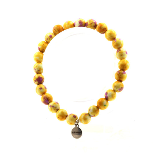 Perles Jaspe jaune violet 8 mm. Bracelet en Perles naturelles