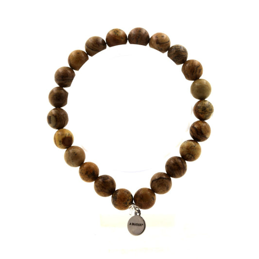 Perles Jaspe paysage 8 mm. Bracelet en Perles naturelles