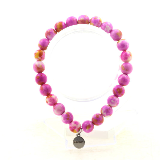 Perles Jaspe rose jaune 8 mm. Bracelet en Perles naturelles