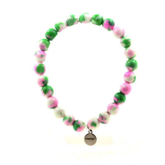 Perles Jaspe rose vert 8 mm. Bracelet en Perles naturelles