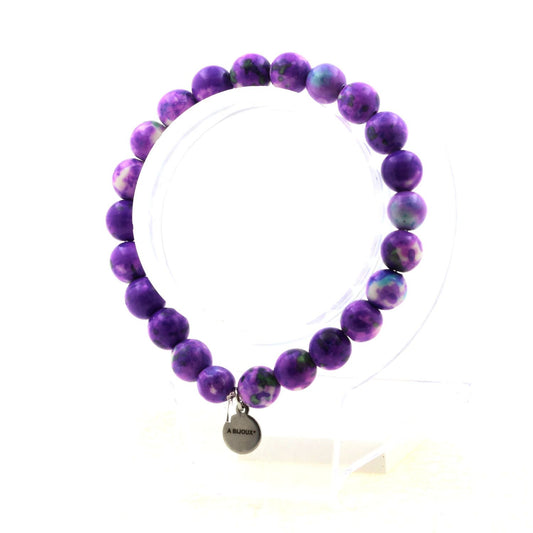 Perles Jaspe violet bleu. Bracelet en Perles naturelles