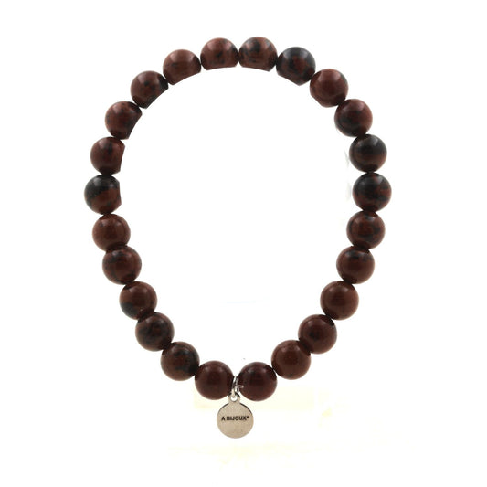 Perles Obsidienne mahogany 8 mm. Bracelet en Perles naturelles