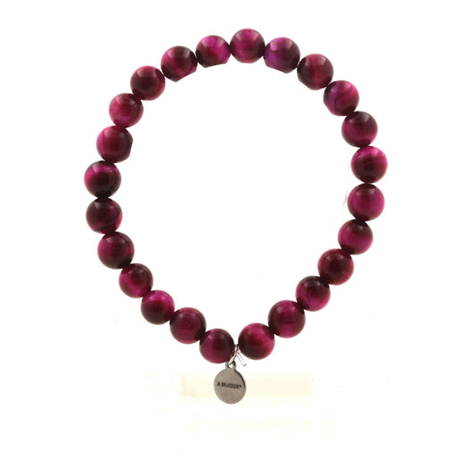 Perles Oeil de Tigre fuschia 8 mm. Bracelet en Perles naturelles
