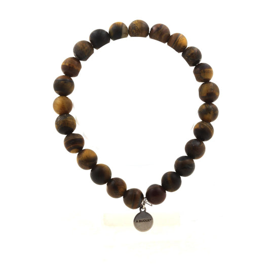 Perles Oeil de Tigre mat 8 mm. Bracelet en Perles naturelles