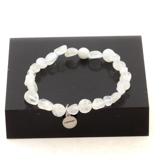 Perles Pierre de lune d'Inde 8 mm. Bracelet en Perles naturelles