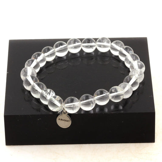 Perles Quartz du Brésil 8 mm. Bracelet en Perles naturelles