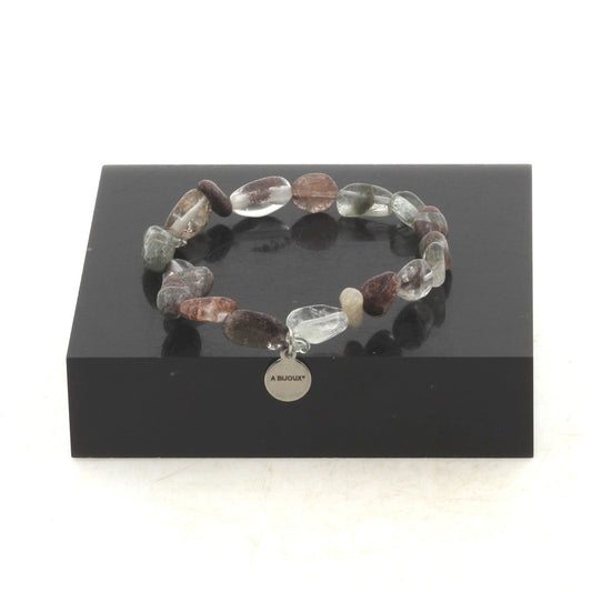 Perles Quartz fantôme vert du Brésil. Bracelet en Perles naturelles