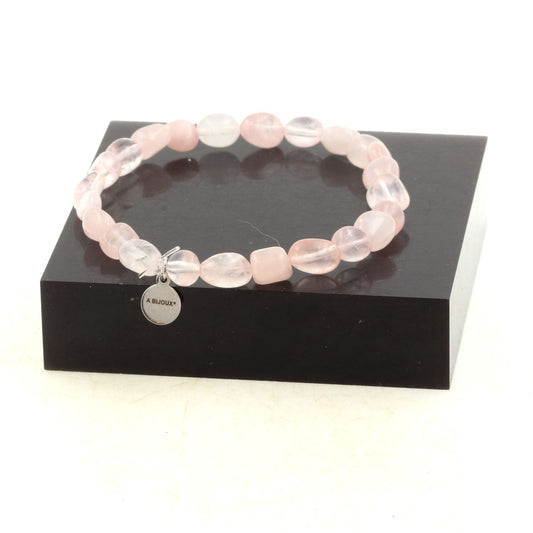 Perles Quartz rose du Brésil. Bracelet en Perles naturelles