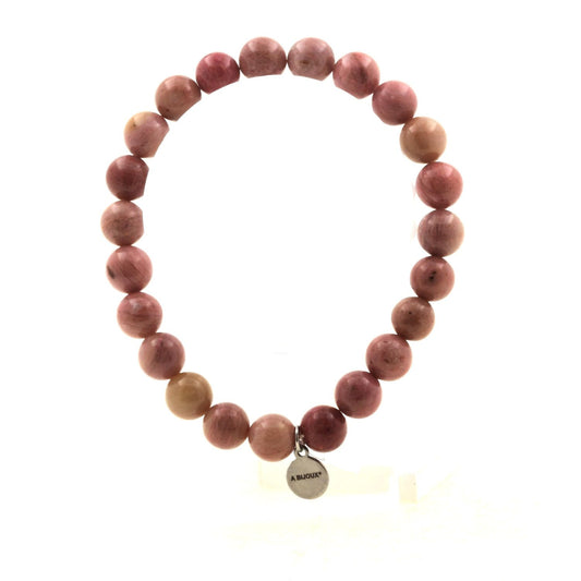 Perles Rhodonite 8 mm. Bracelet en Perles naturelles