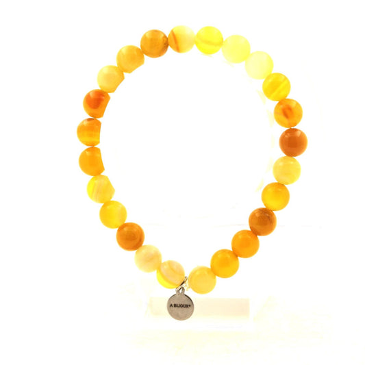 Perles Sardonyx jaune 8 mm. Bracelet en Perles naturelles