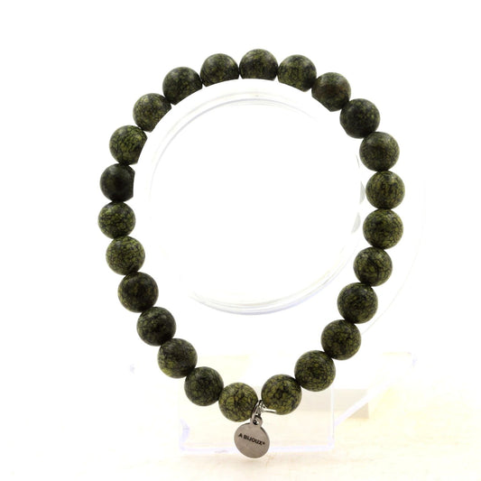 Perles Serpentine 8 mm. Bracelet en Perles naturelles