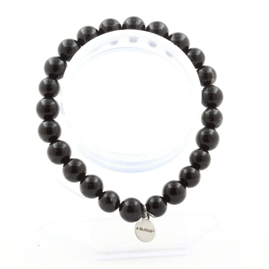 Perles Tourmaline Schorl du Brésil. Bracelet en Perles naturelles