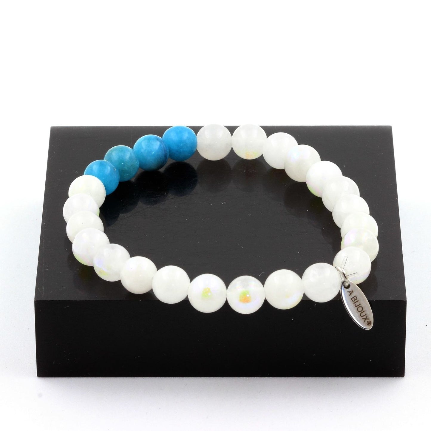 Pierre de lune + Apatite Bracelet Perles