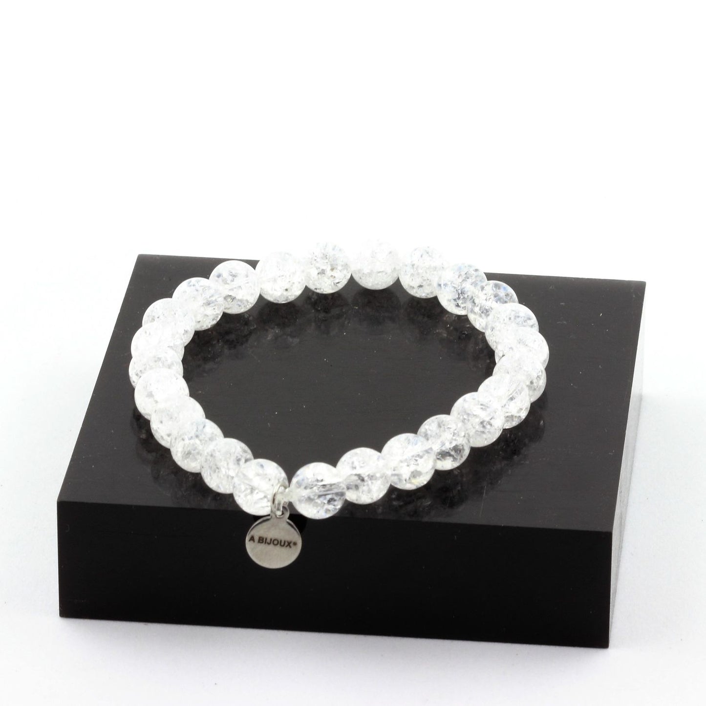 Quartz craquelé du Brésil. Bracelet en Perles naturelles