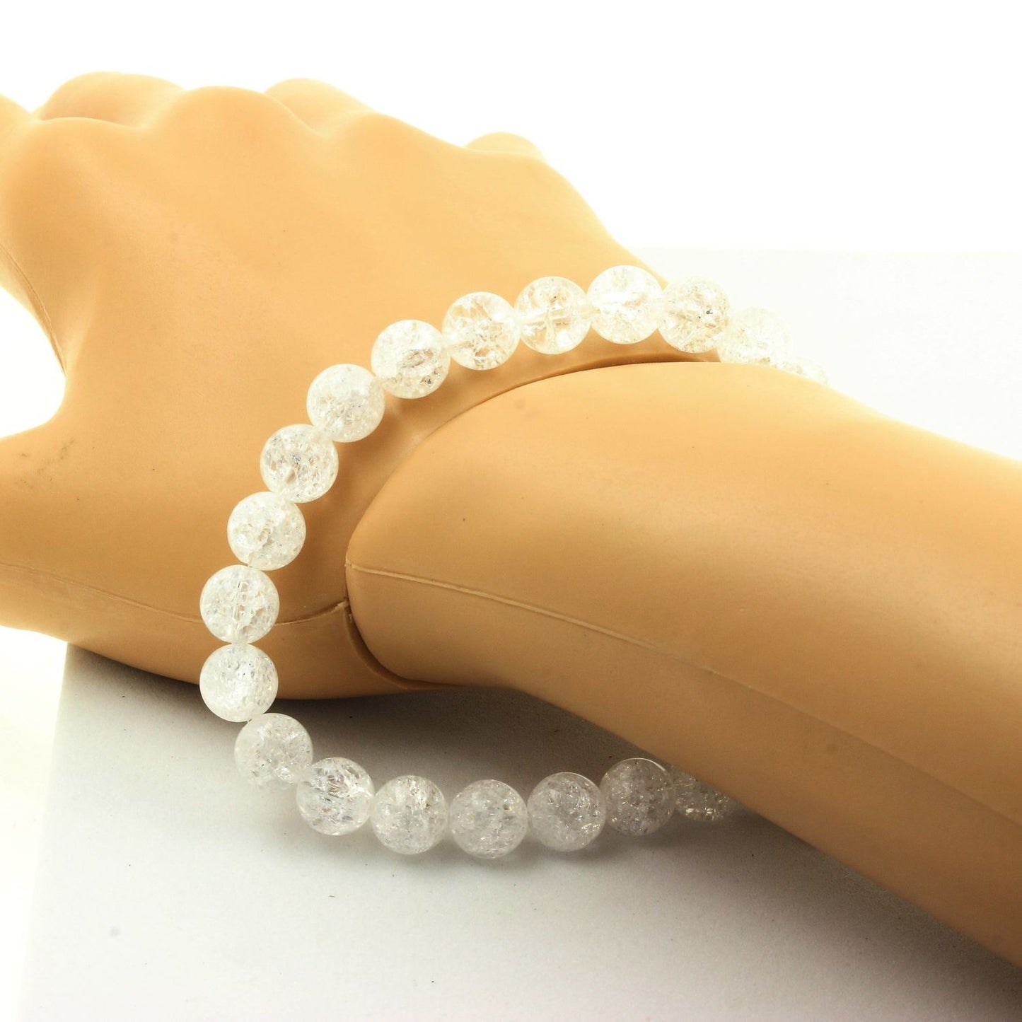 Quartz craquelé du Brésil. Bracelet en Perles naturelles