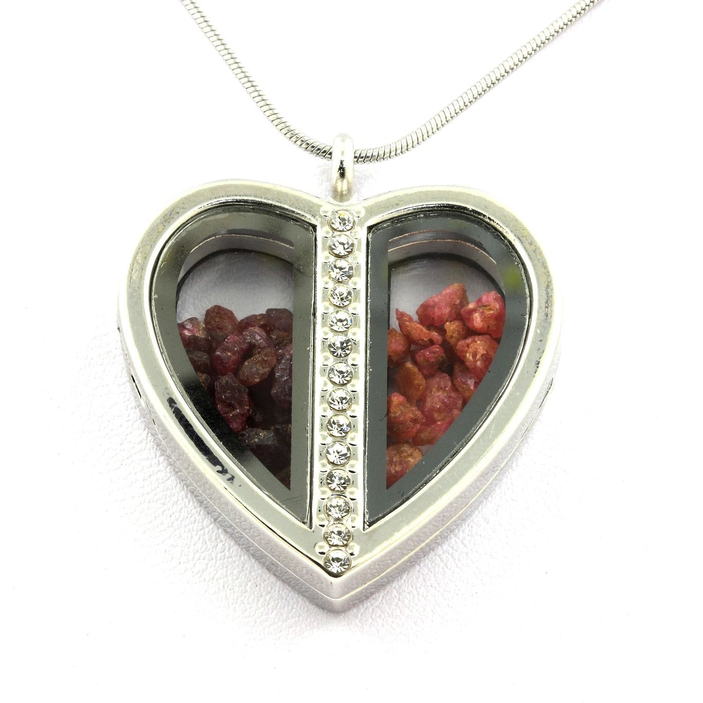 Collier Rubis + Spinelle naturels modèle coeur