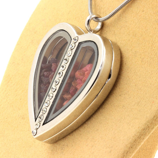 Collier Rubis + Spinelle naturels modèle coeur