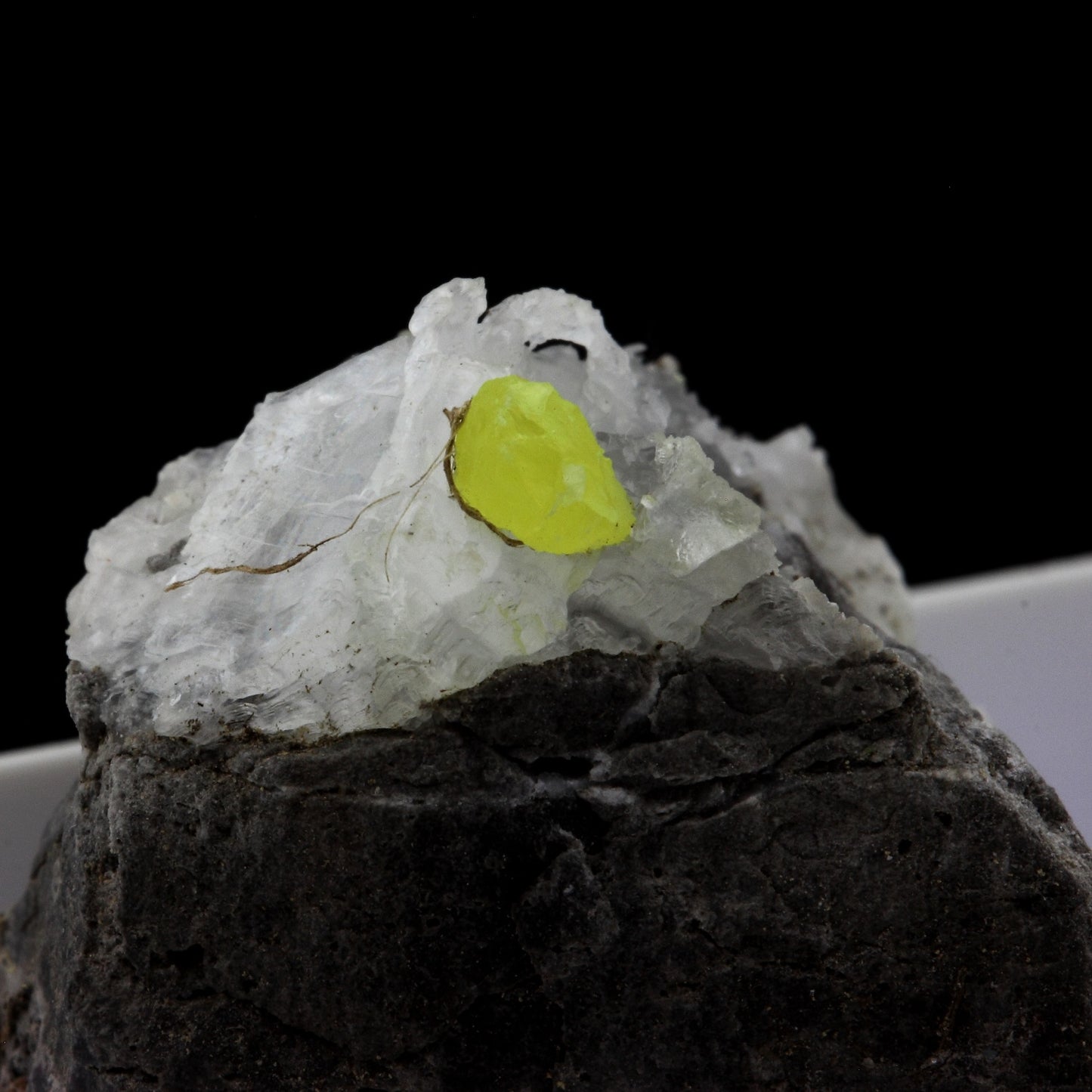 Soufre + Gypse. 89.4 carats. La Maurienne, Savoie, France